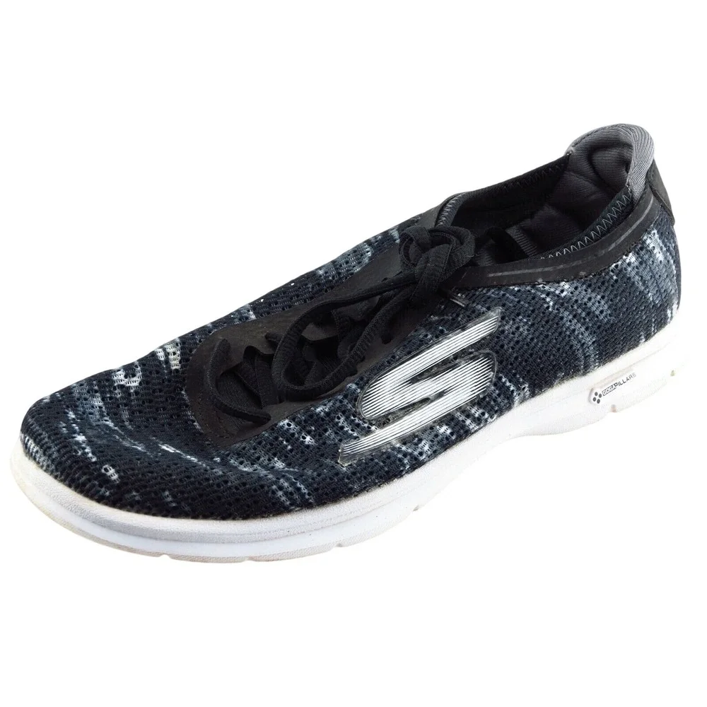 Skechers Gogamat‎ Size 7.5 M Black Lace Up Running Fabric Shoes